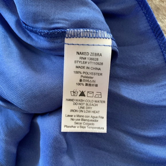 Naked Zebra Side Tie Tank Top Spaghetti Strap - Picture 7 of 7